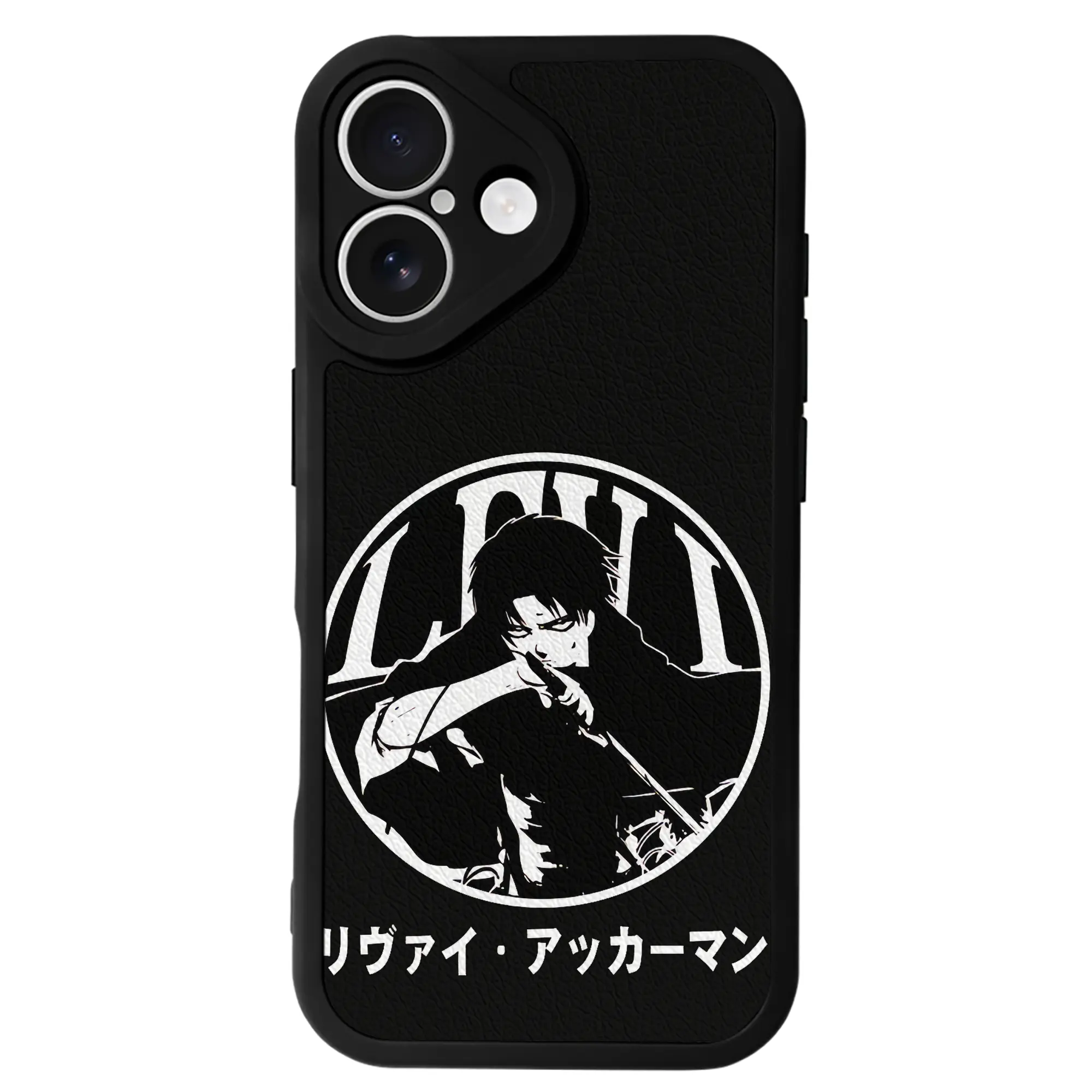 進撃の巨人 グッズ リヴァイ・アッカーマン - IPhone 16シリーズ対応 ・ シリコンスマホケース ・ レザー調 ・ 高精度フィット ・ 耐衝撃 ・ ワイヤレス充電対応 ・ 精密カット